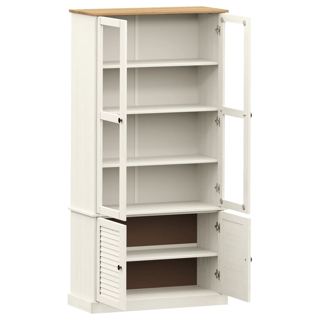 Glass Display Cabinet Vigo 85X35X170 Cm Solid Wood Pine