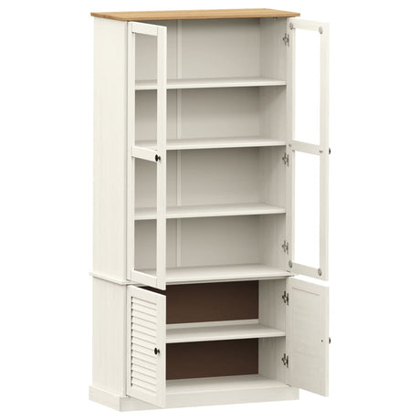 Glass Display Cabinet Vigo 85X35X170 Cm Solid Wood Pine