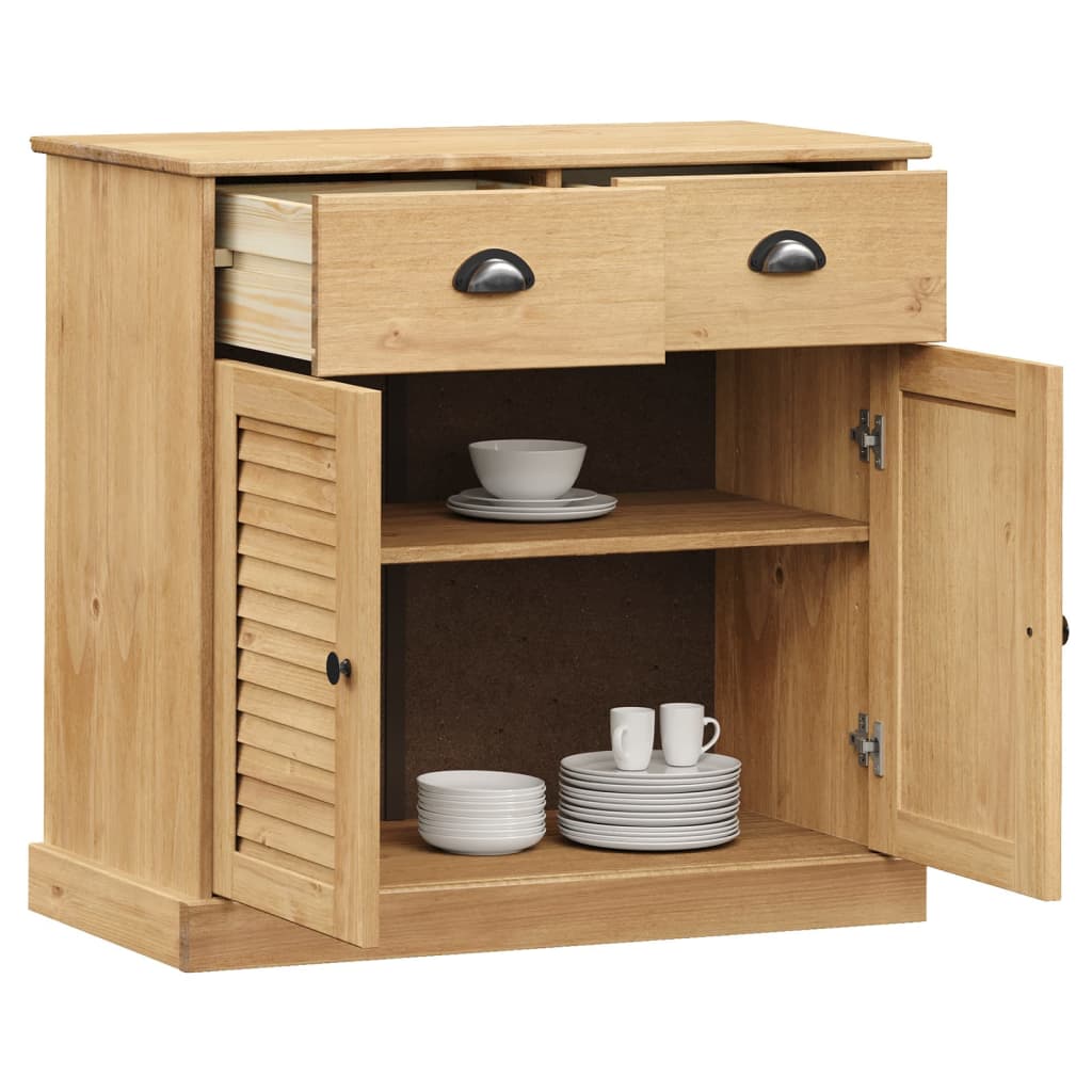Sideboard With Drawers Vigo 78X40X75 Cm Solid Wood Pine