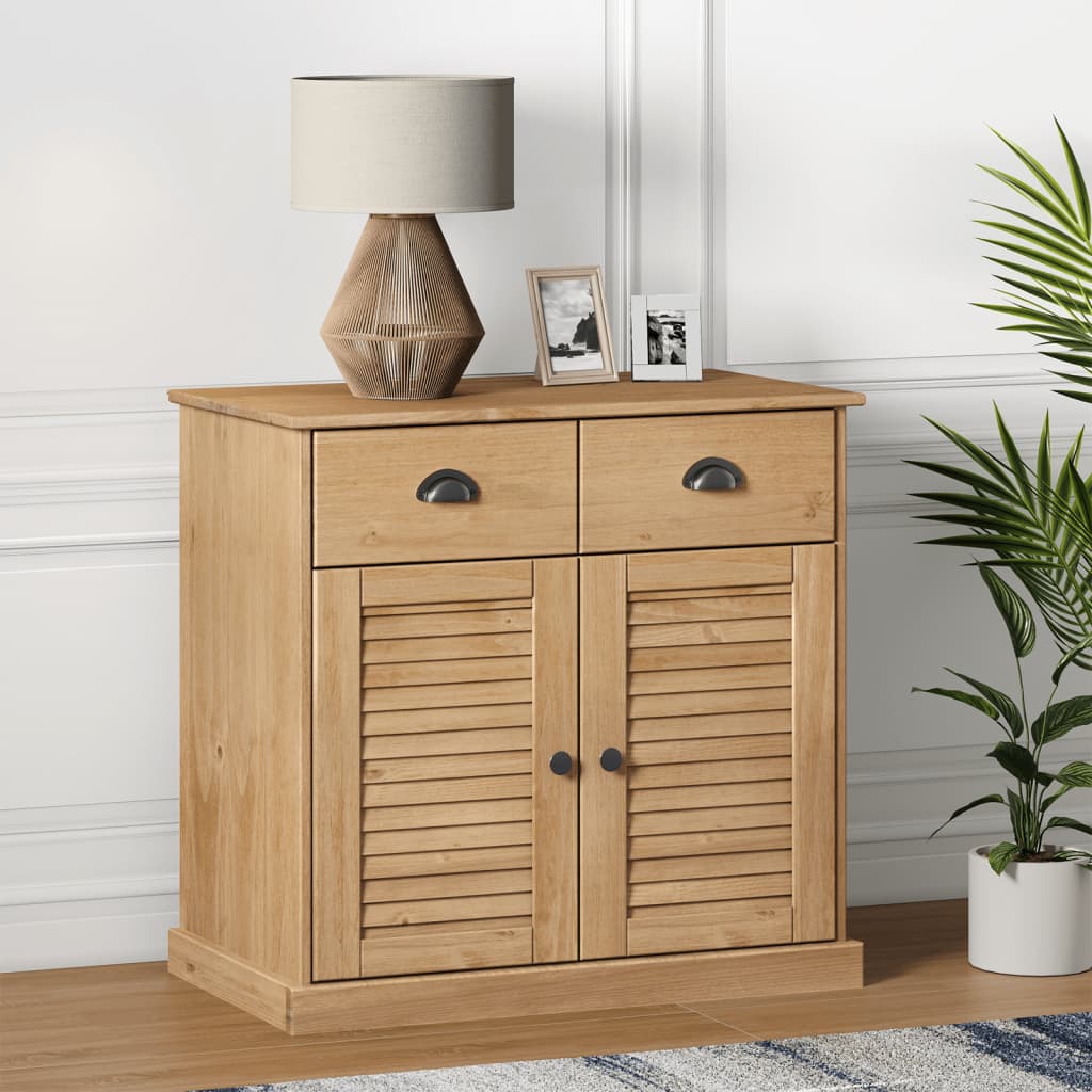 Sideboard With Drawers Vigo 78X40X75 Cm Solid Wood Pine