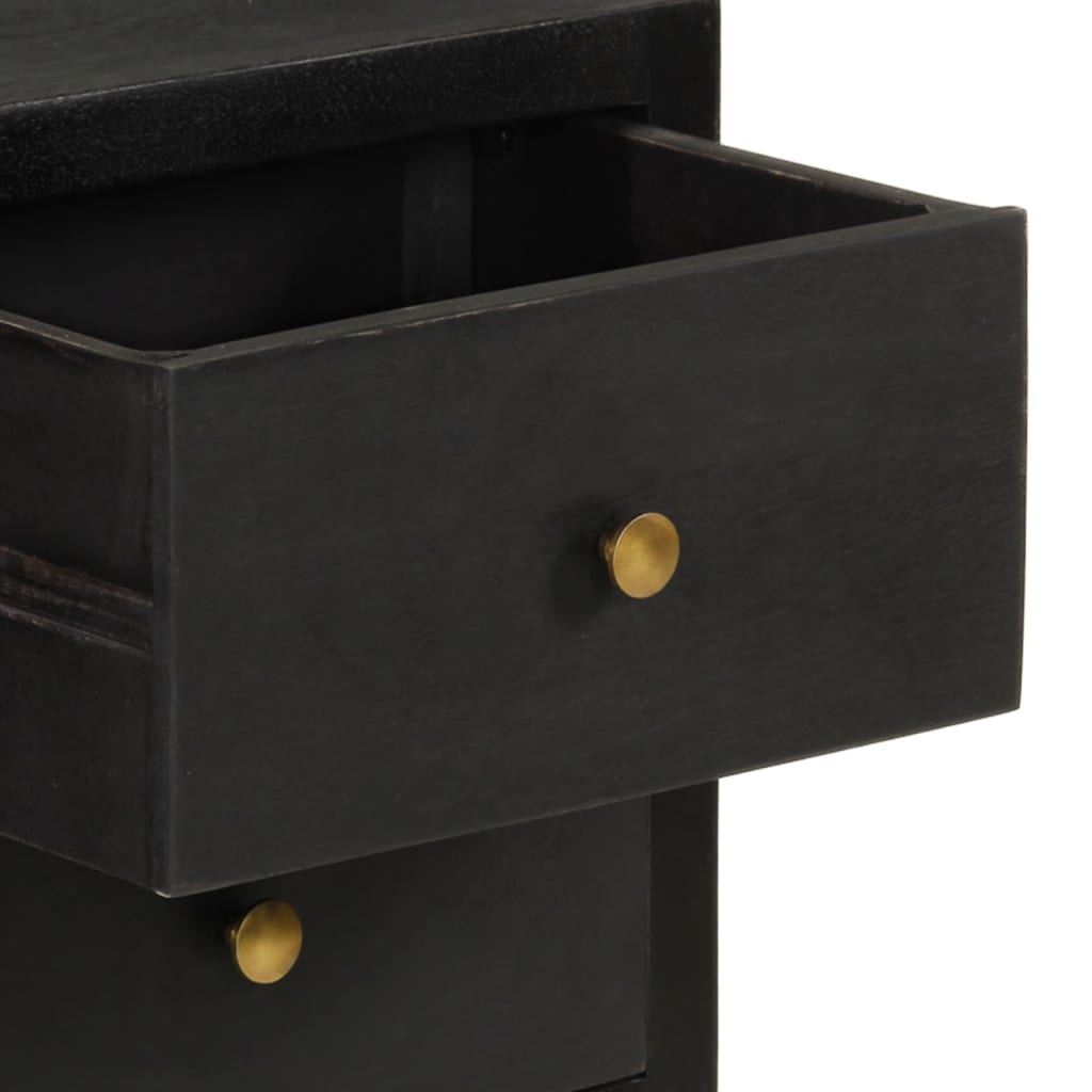 Sideboard Black And Gold 110X30X75 Cm Solid Wood Mango