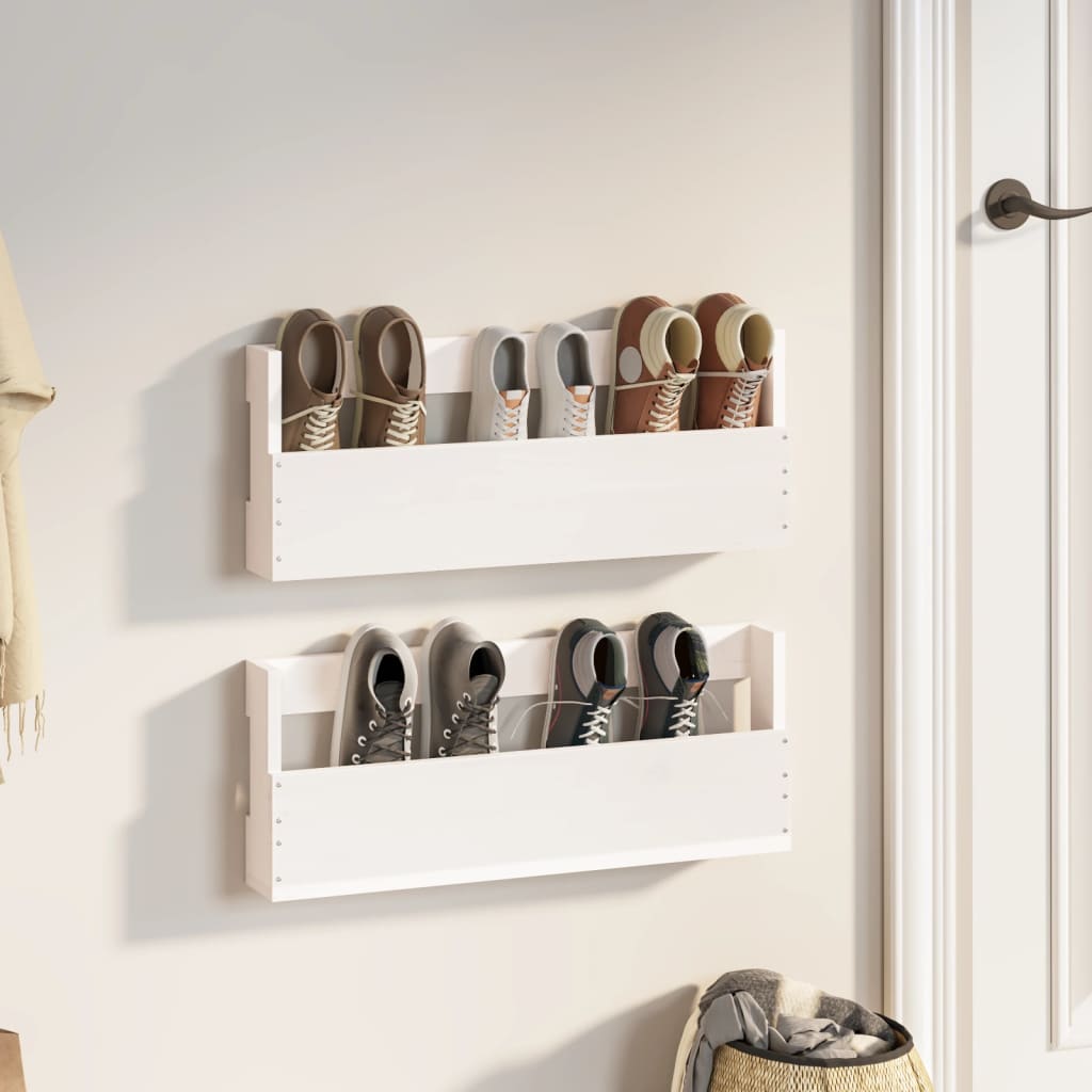 Wall-Mounted Shoe Racks 2 Pcs 110X9X23 Cm Solid Wood Pine