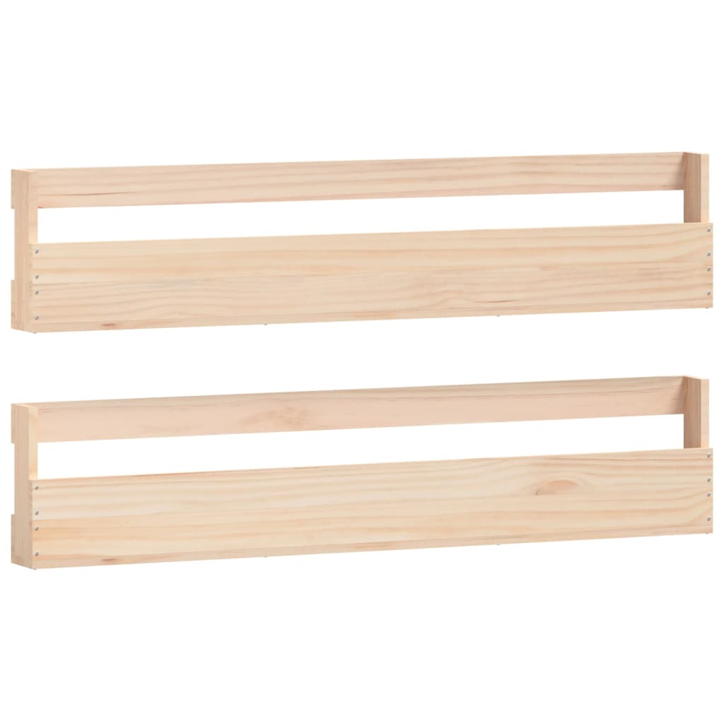 Wall-Mounted Shoe Racks 2 Pcs 110X9X23 Cm Solid Wood Pine