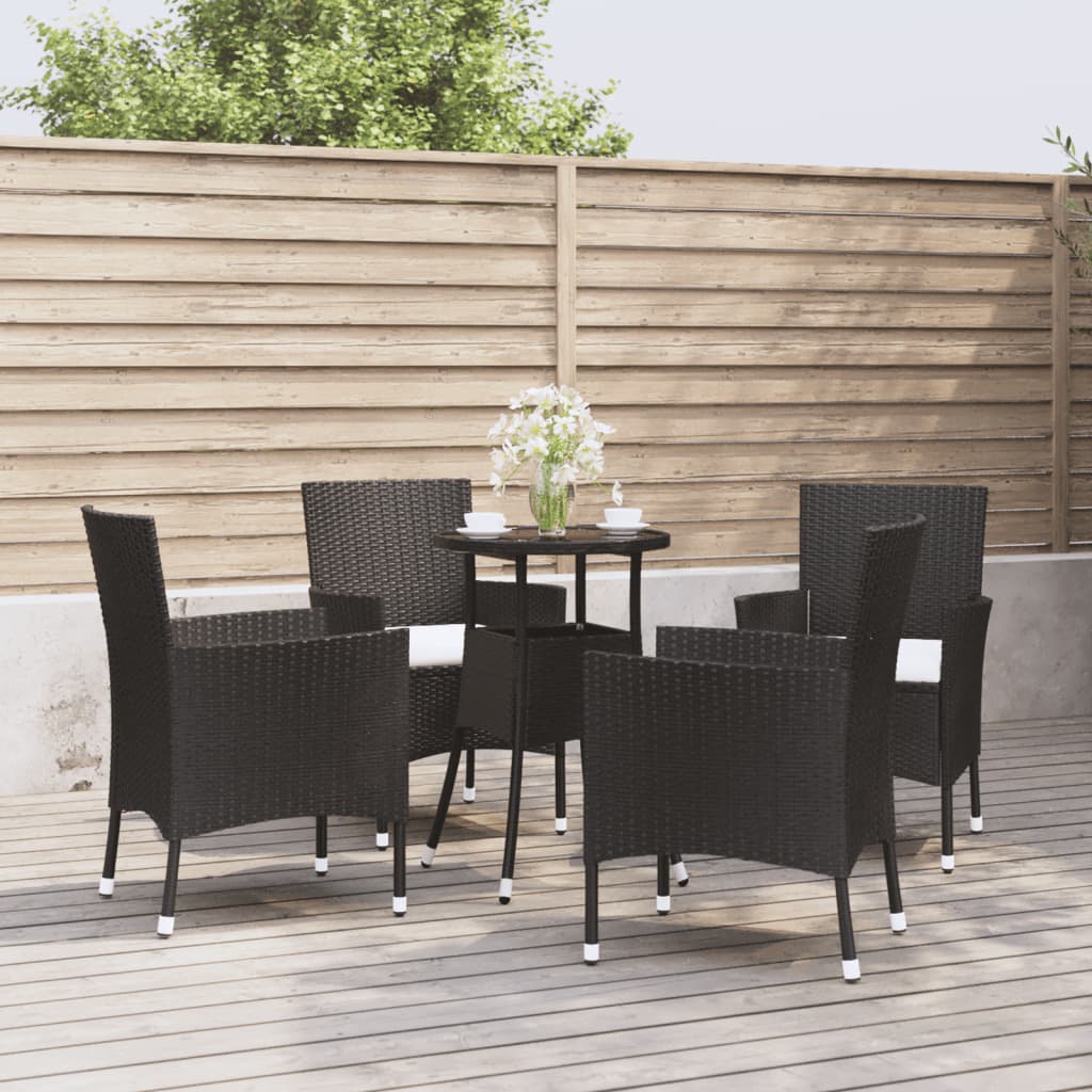 3 Piece Garden Bistro Set With Cushions Poly Rattan
