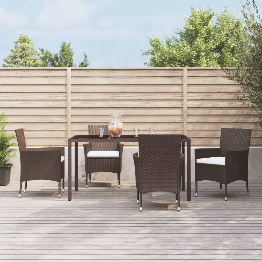 7 Piece Garden Dining Set With Cushions Poly Rattan