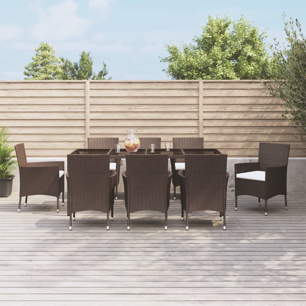7 Piece Garden Dining Set With Cushions Poly Rattan