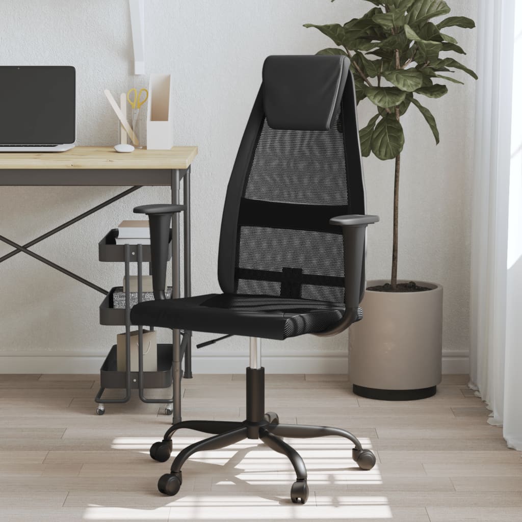 Office Chair Mesh Fabric And Faux Leather