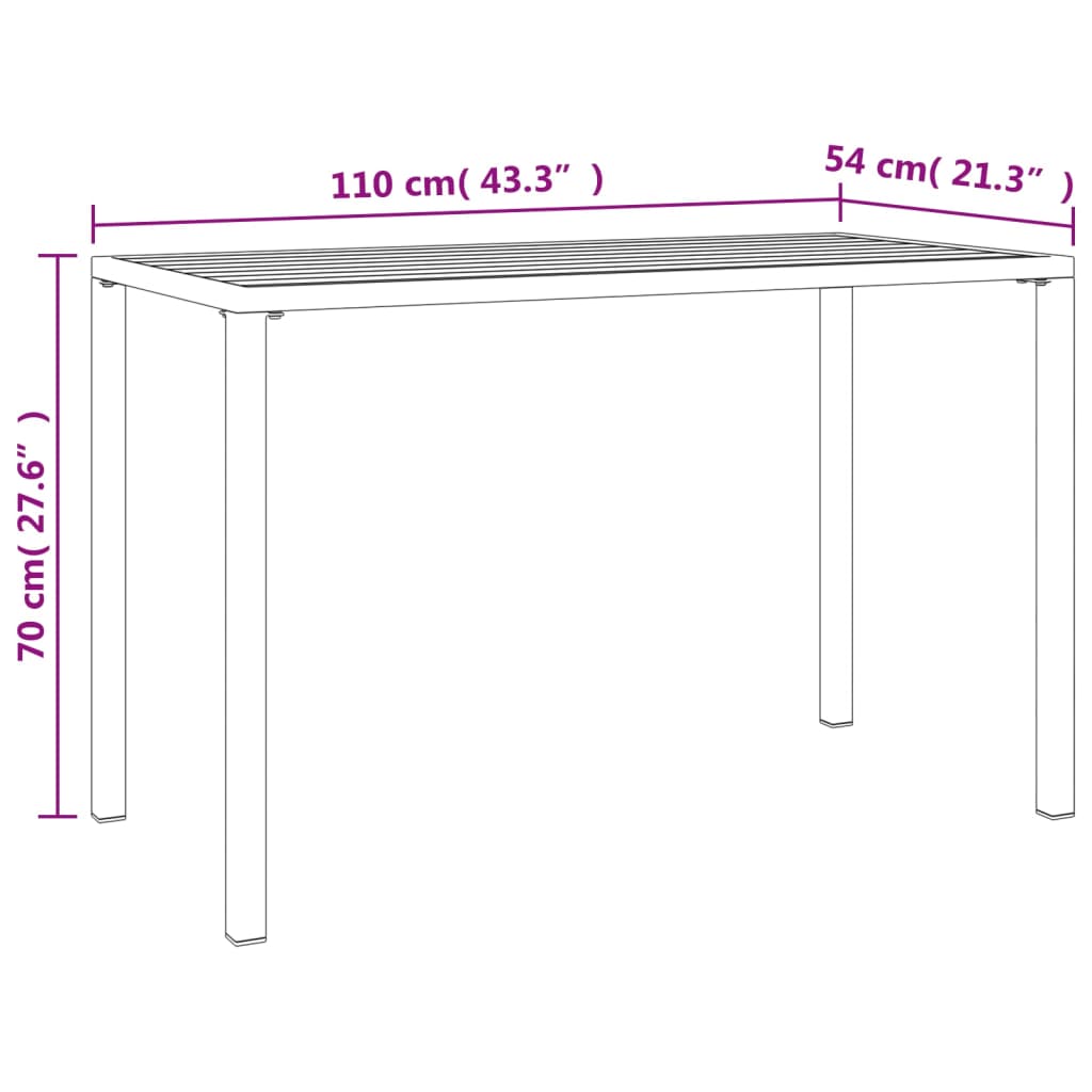 Garden Dining Anthracite 110X54X70 Cm Steel