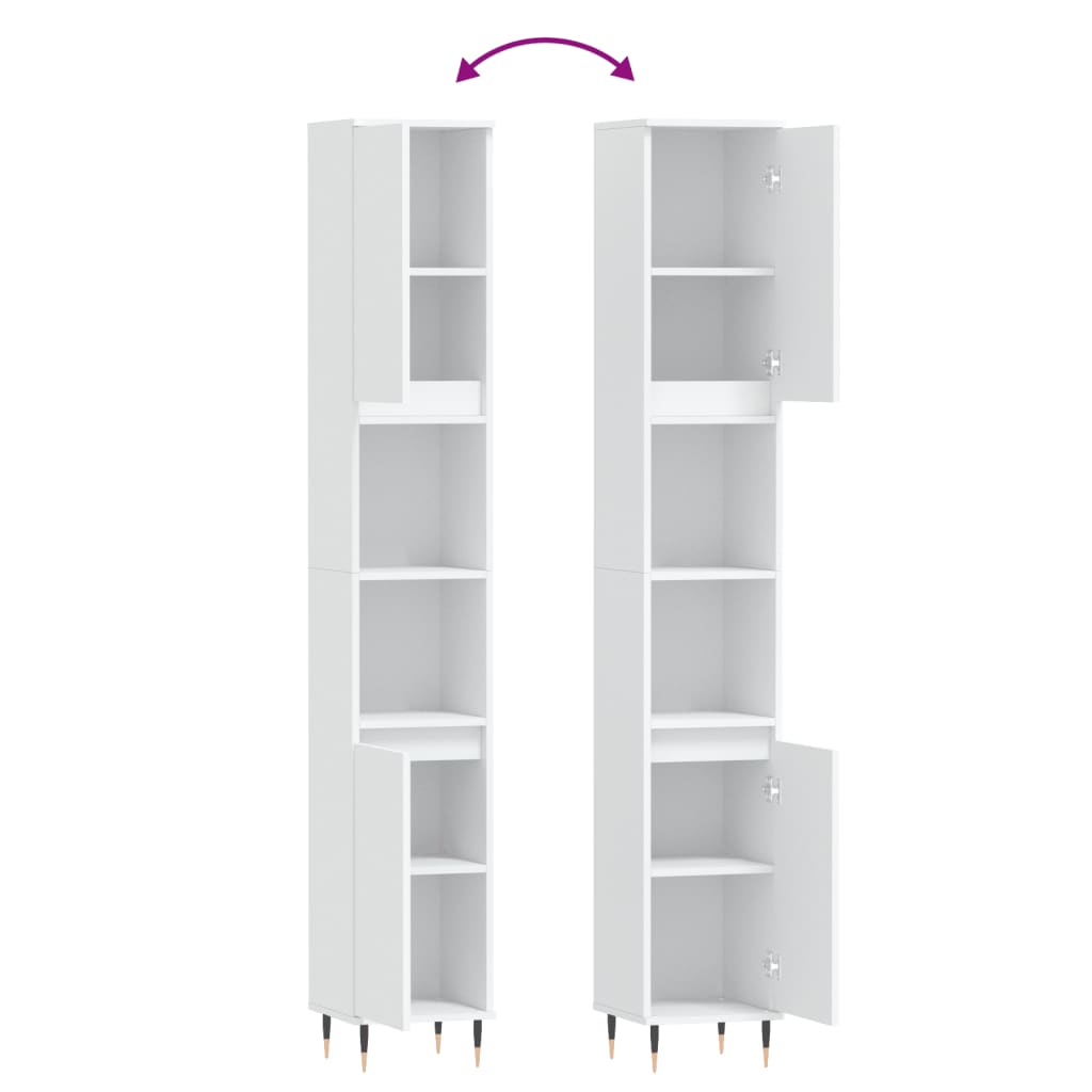 Bathroom Cabinet 30X30X190 Cm Engineered Wood