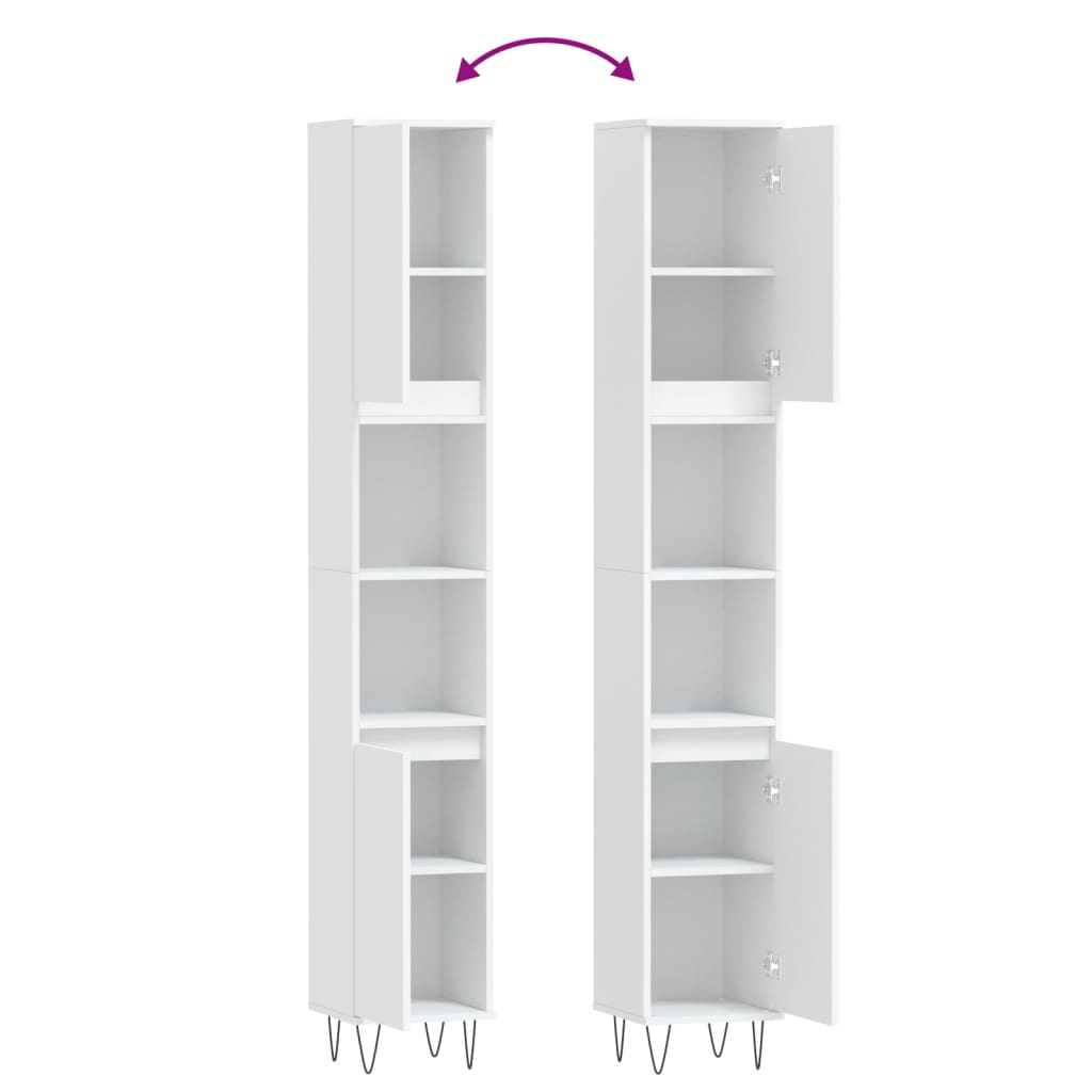 Bathroom Cabinet 30X30X190 Cm Engineered Wood