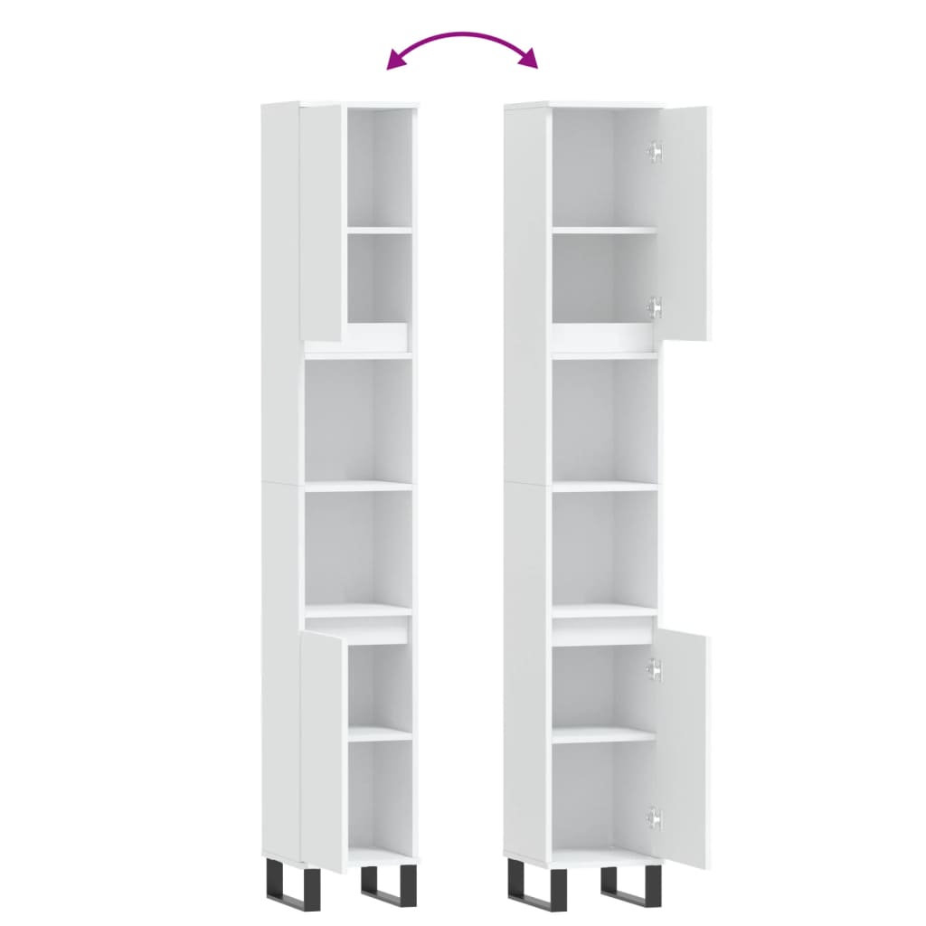 Bathroom Cabinet 30X30X190 Cm Engineered Wood