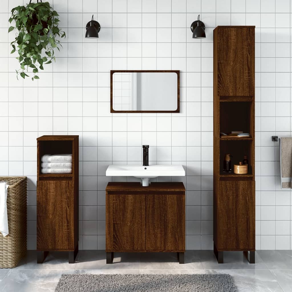 Bathroom Cabinet 30X30X190 Cm Engineered Wood