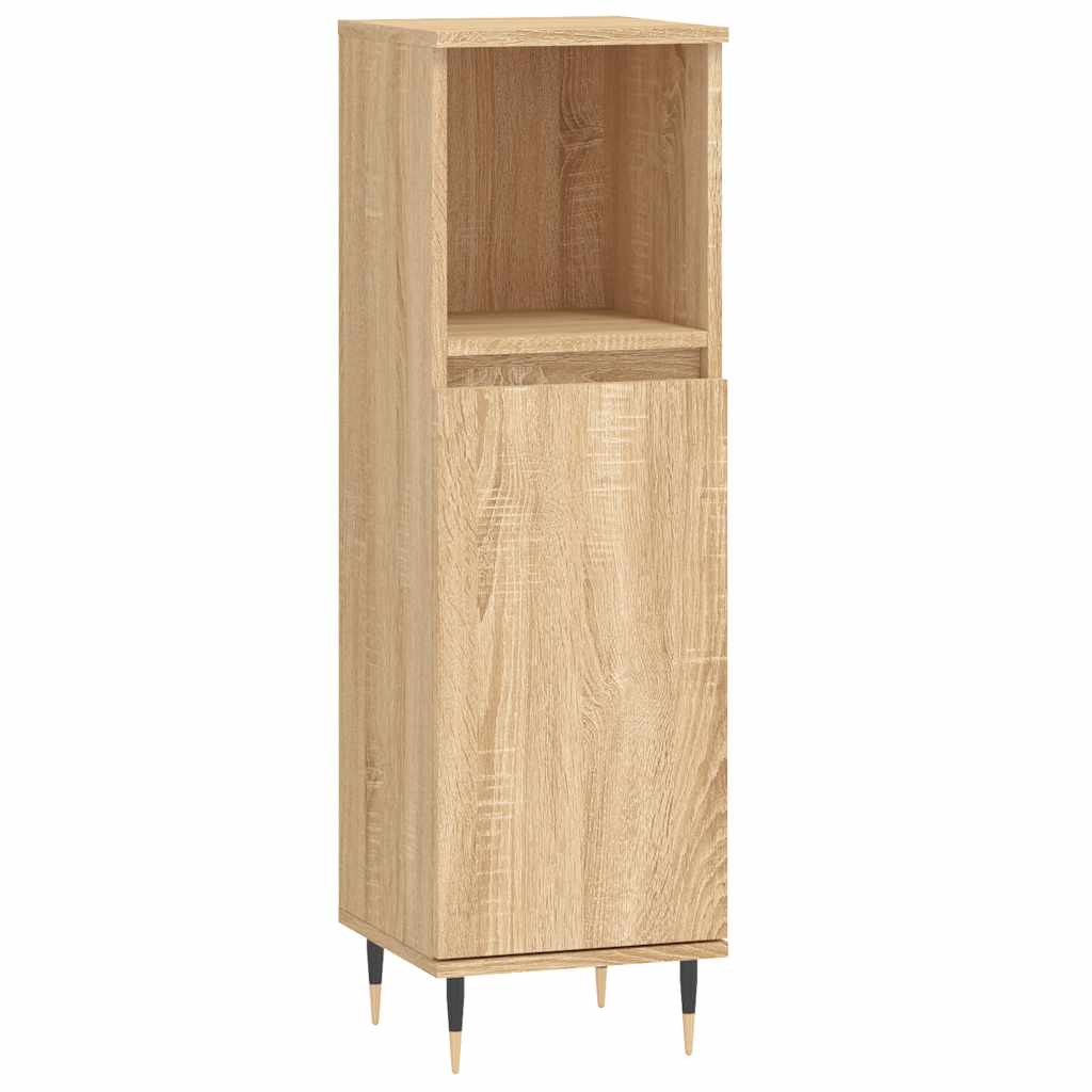 Bathroom Cabinet Sonoma Oak 30X30X100 Cm Engineered Wood