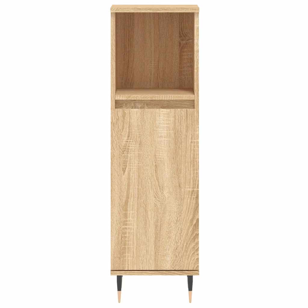 Bathroom Cabinet Sonoma Oak 30X30X100 Cm Engineered Wood
