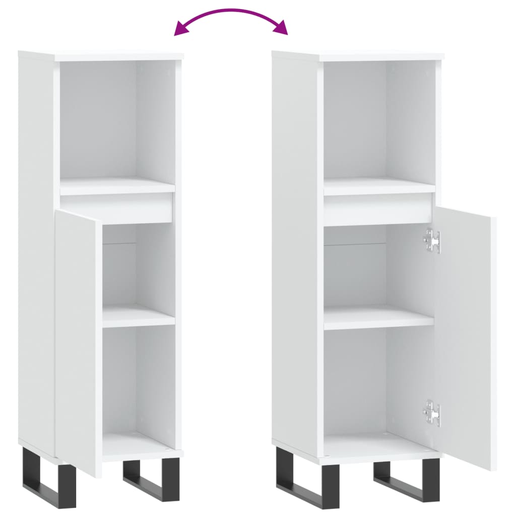 Bathroom Cabinet 30X30X100 Cm Engineered Wood