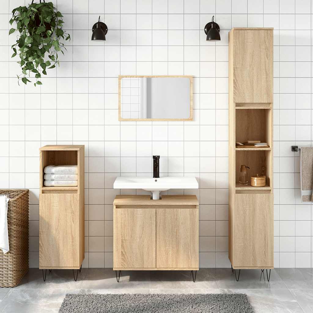 Bathroom Cabinet 58X33X60 Cm Engineered Wood