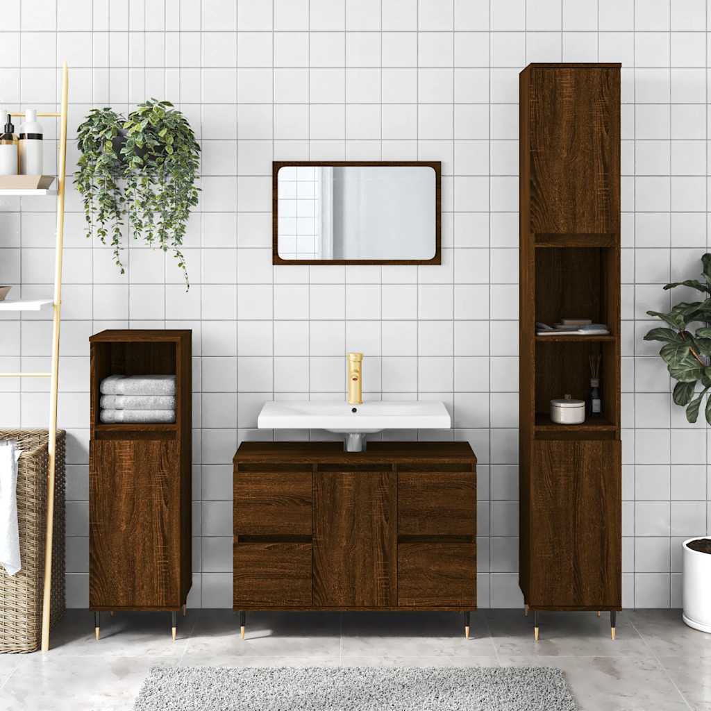 Bathroom Cabinet 80X33X60 Cm Engineered Wood