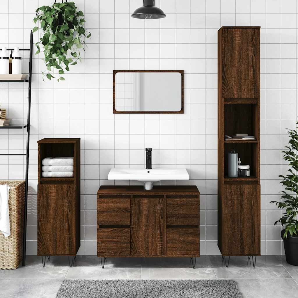 Bathroom Cabinet 80X33X60 Cm Engineered Wood