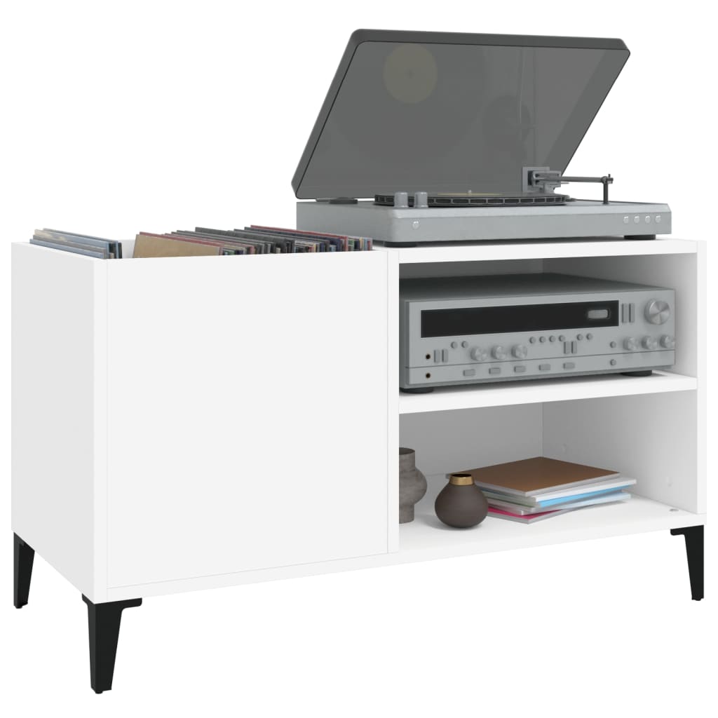 Record Cabinet White 84.5X38X48 Cm Engineered Wood