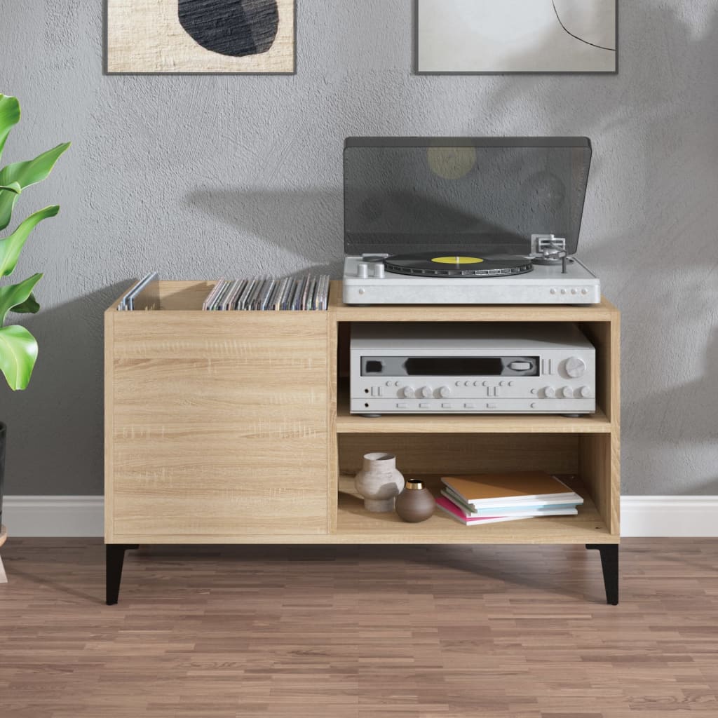 Record Cabinet Sonoma Oak 84.5X38X48 Cm Engineered Wood