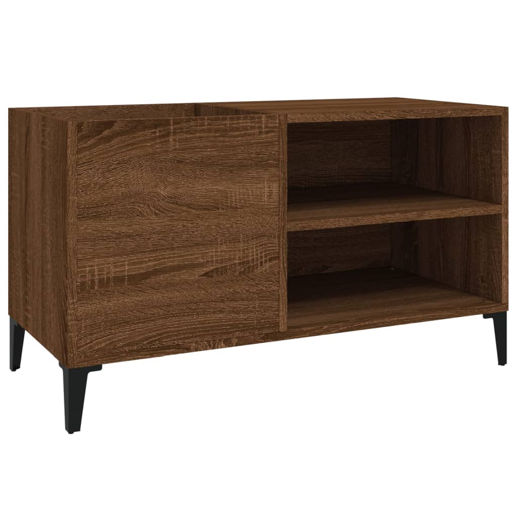 Record Cabinet Brown Oak 84.5X38X48 Cm Engineered Wood