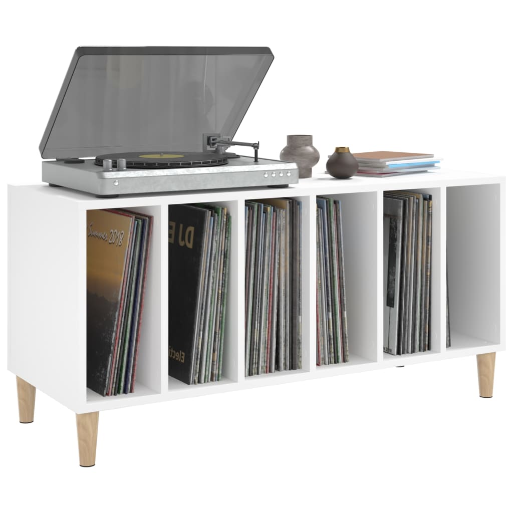 Record Cabinet White 100X38X48 Cm Engineered Wood