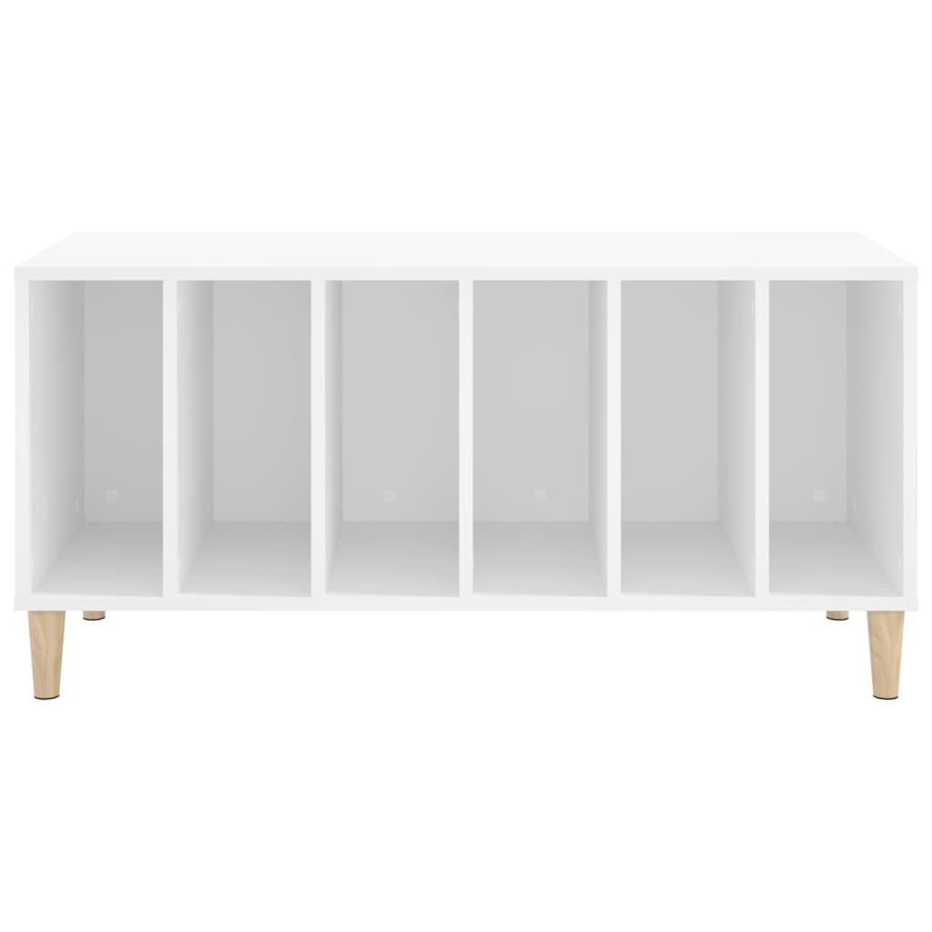 Record Cabinet White 100X38X48 Cm Engineered Wood
