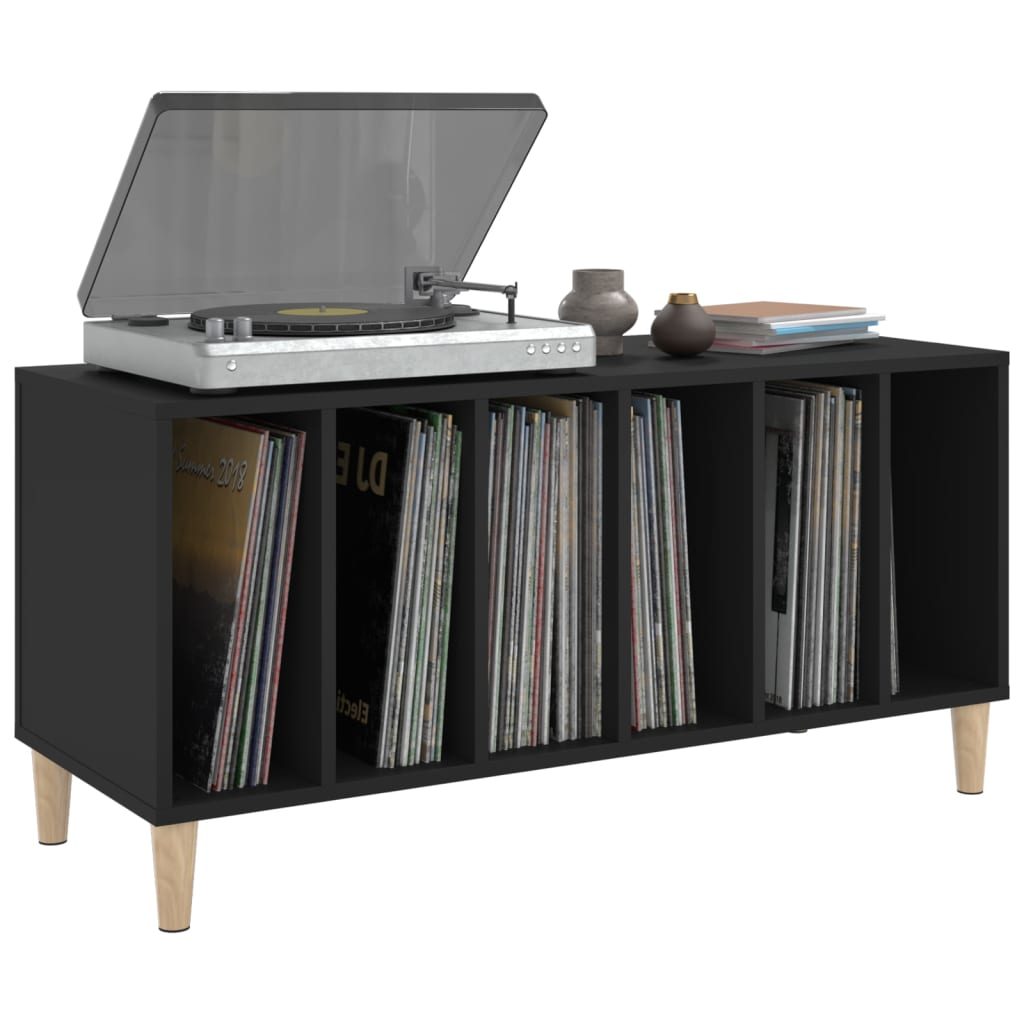 Record Cabinet Black 100X38X48 Cm Engineered Wood