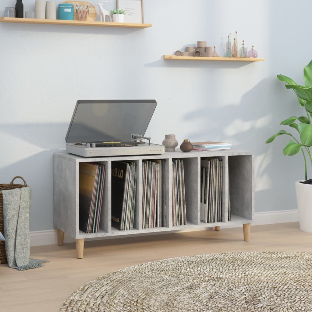 Record Cabinet Concrete Grey 100X38X48 Cm Engineered Wood