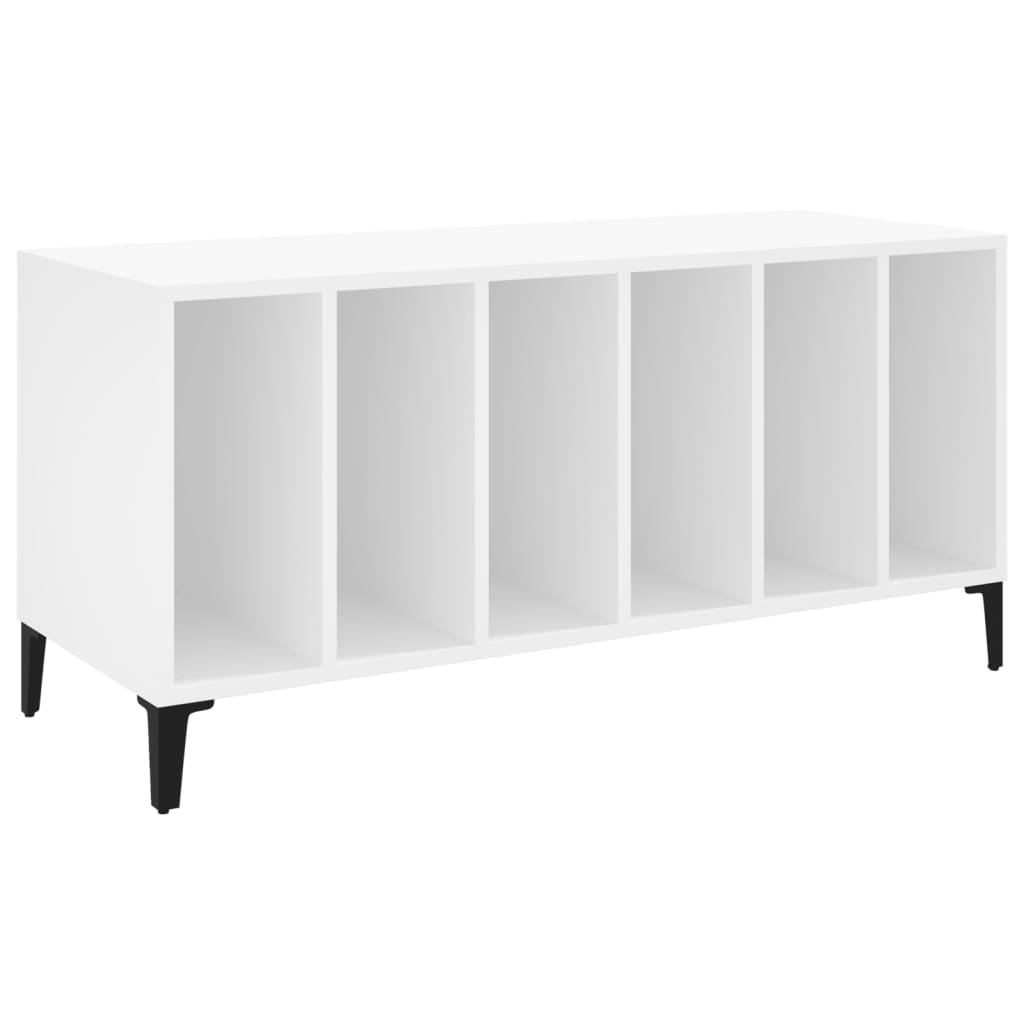 Record Cabinet White 100X38X48 Cm Engineered Wood