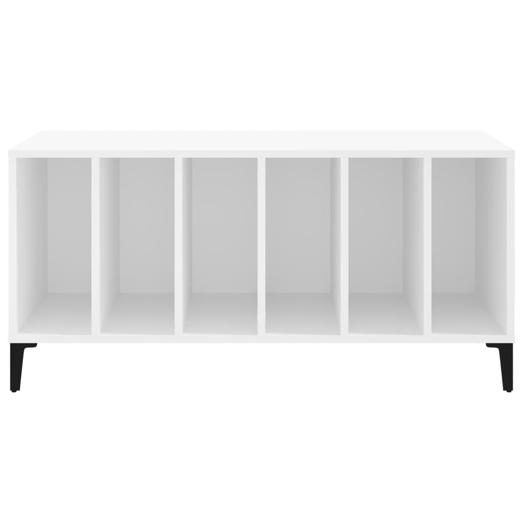 Record Cabinet White 100X38X48 Cm Engineered Wood