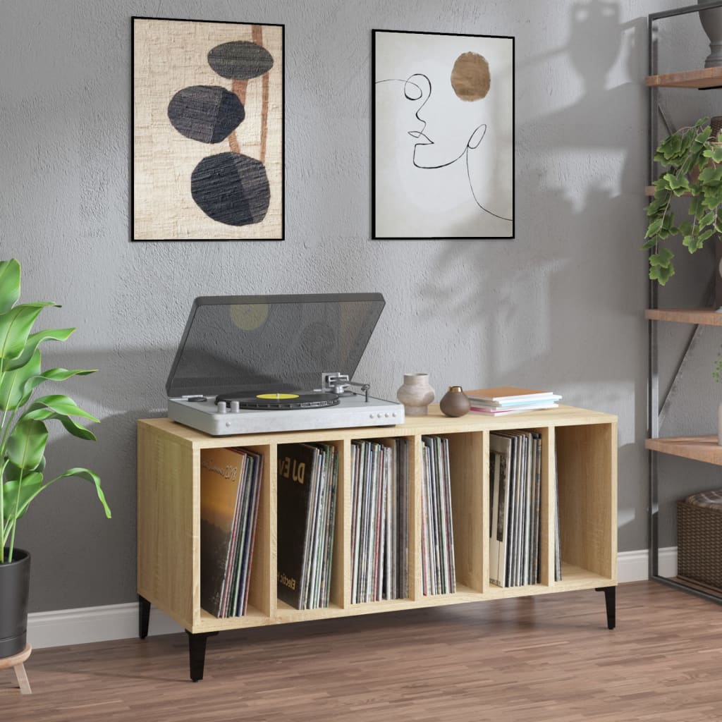 Record Cabinet Sonoma Oak 100X38X48 Cm Engineered Wood