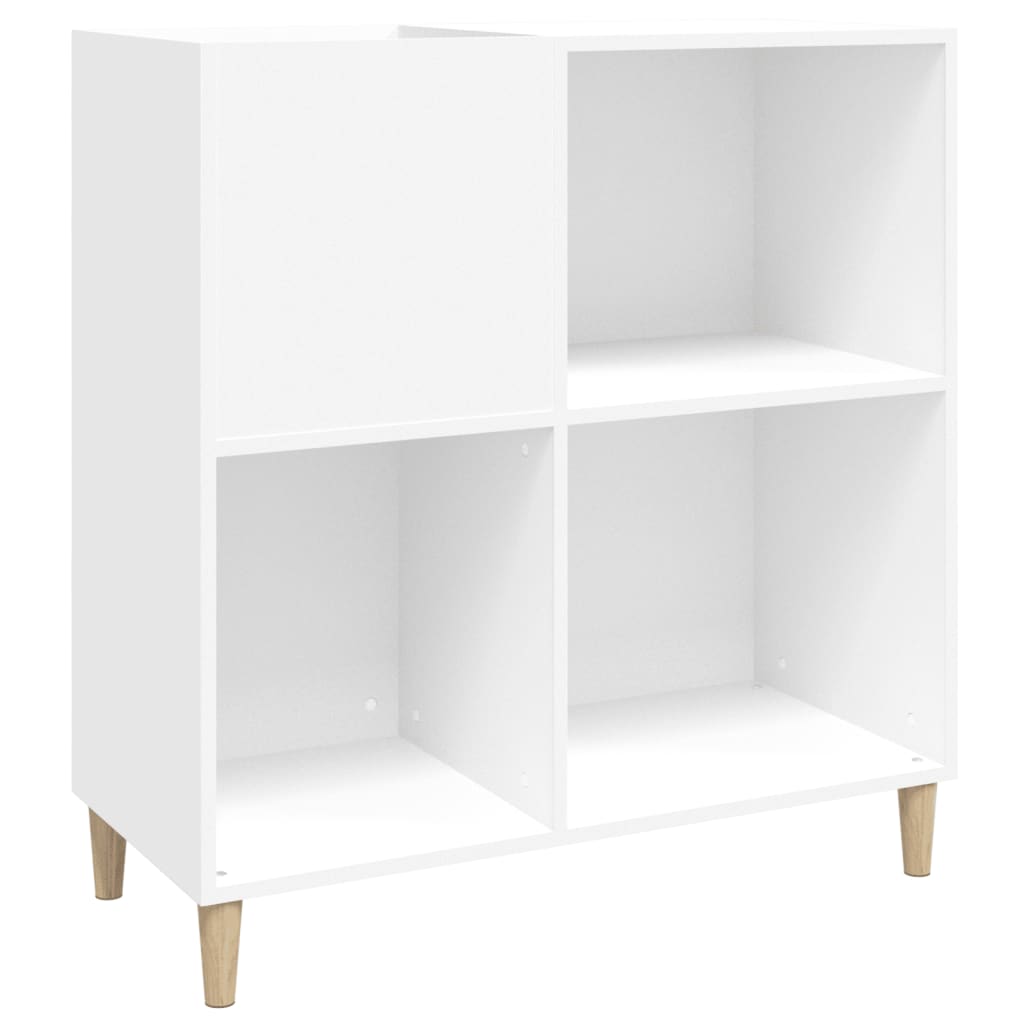Record Cabinet White 84.5X38X89 Cm Engineered Wood