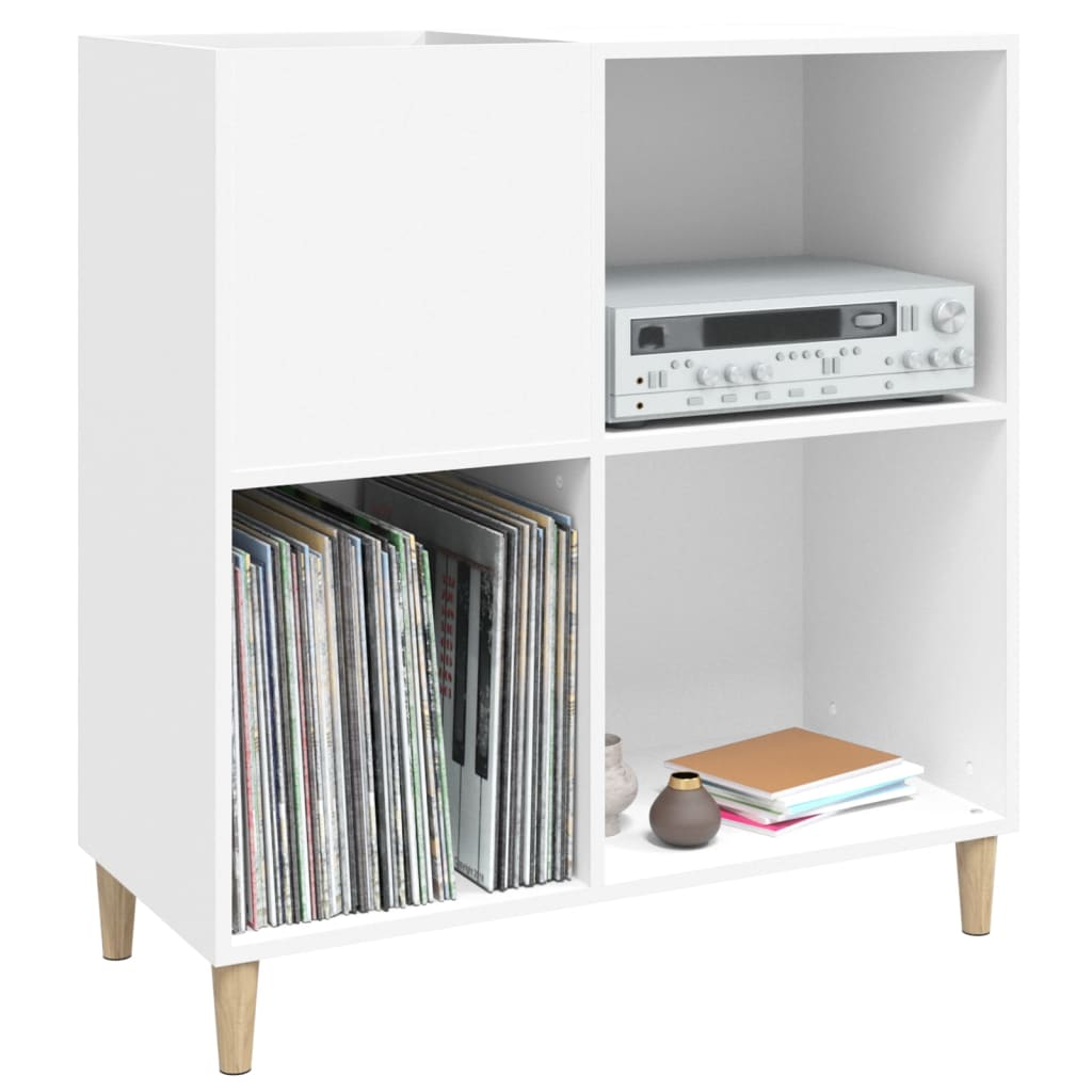Record Cabinet White 84.5X38X89 Cm Engineered Wood