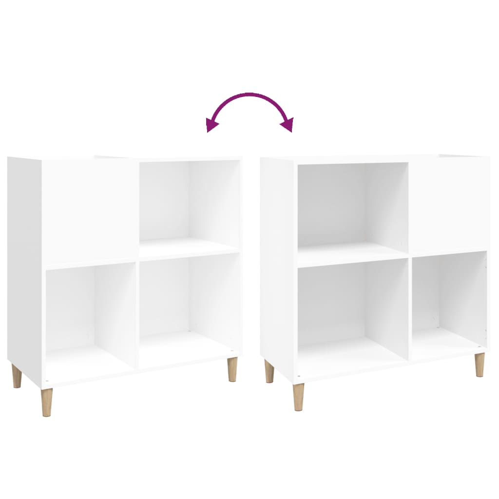 Record Cabinet White 84.5X38X89 Cm Engineered Wood