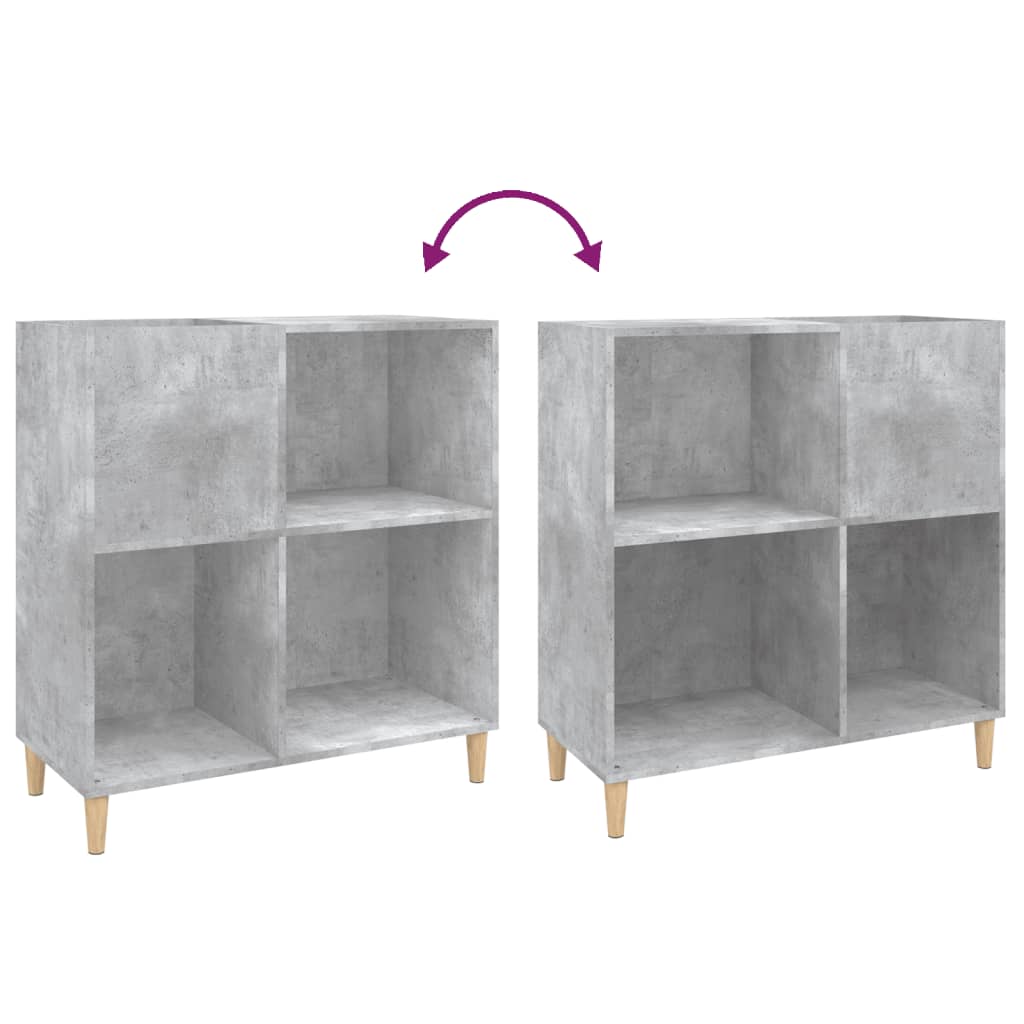 Record Cabinet Concrete Grey 84.5X38X89 Cm Engineered Wood