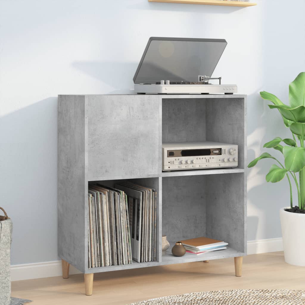 Record Cabinet Concrete Grey 84.5X38X89 Cm Engineered Wood