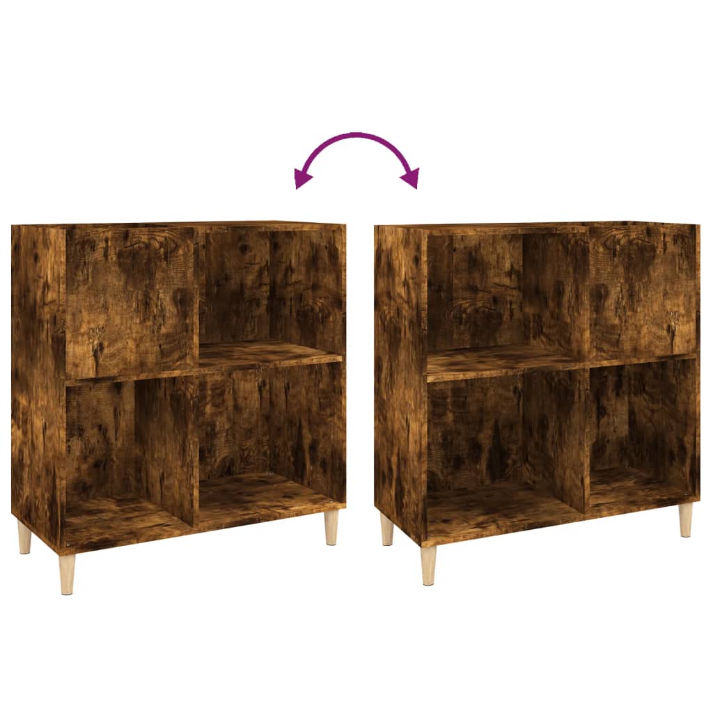 Record Cabinet Smoked Oak 84.5X38X89 Cm Engineered Wood