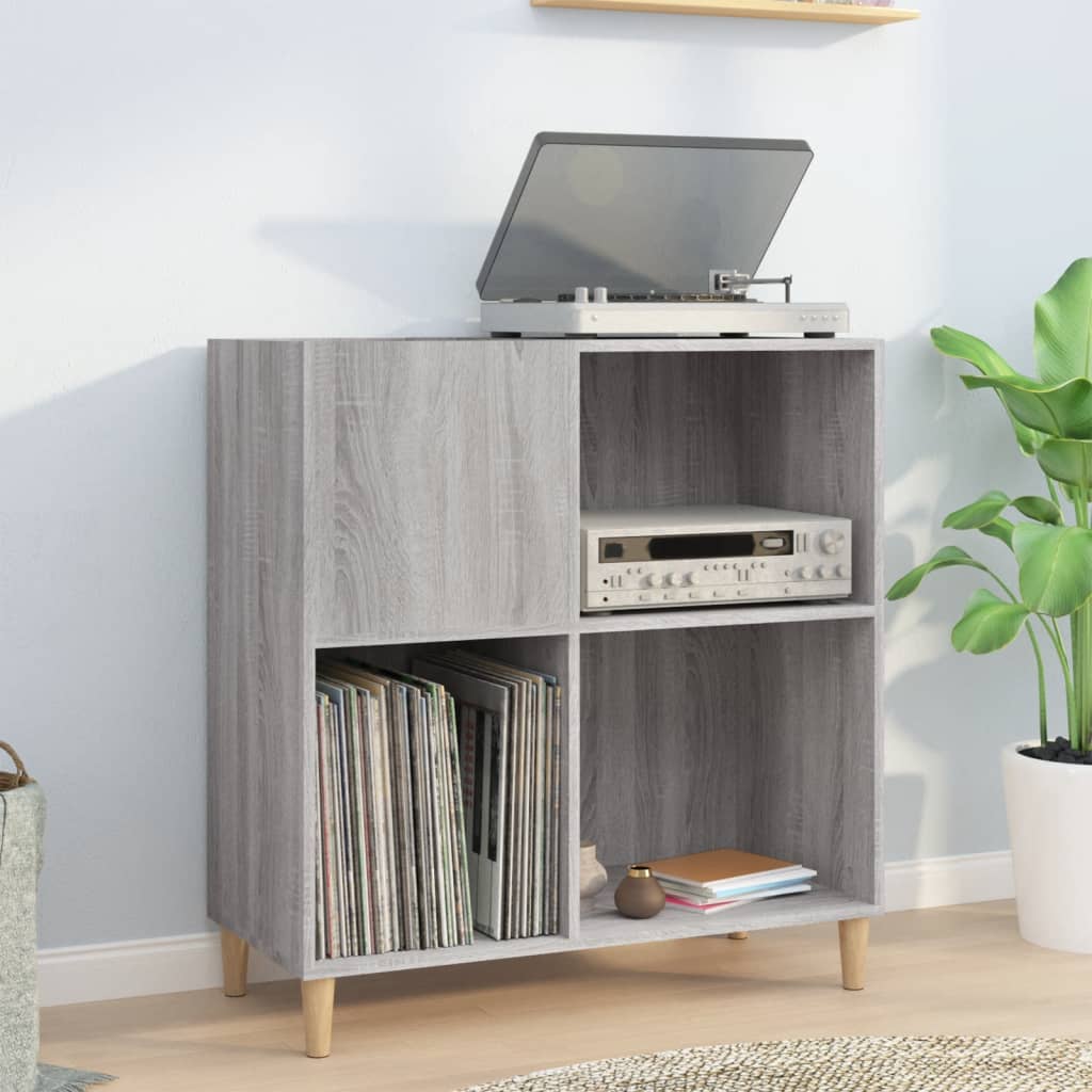 Record Cabinet Grey Sonoma 84.5X38X89 Cm Engineered Wood