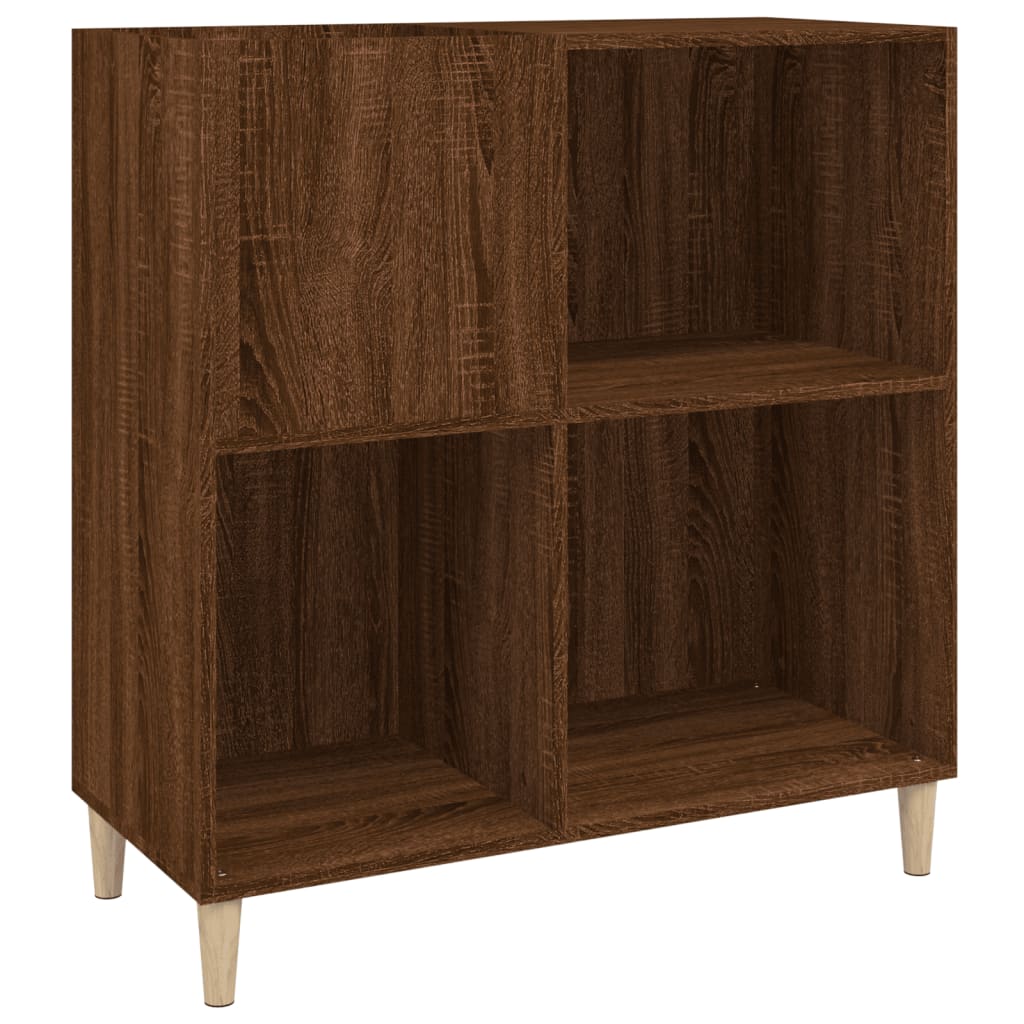 Record Cabinet Brown Oak 84.5X38X89 Cm Engineered Wood