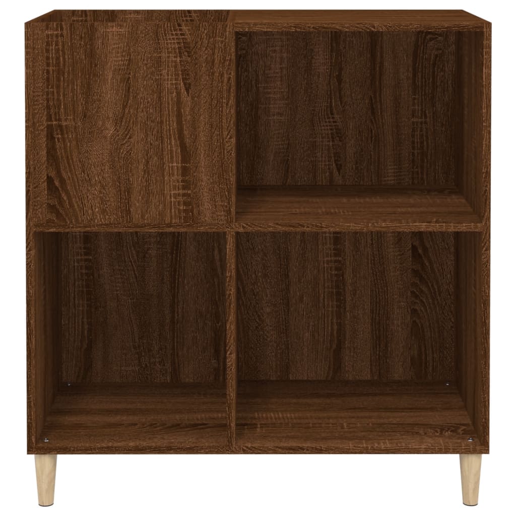 Record Cabinet Brown Oak 84.5X38X89 Cm Engineered Wood