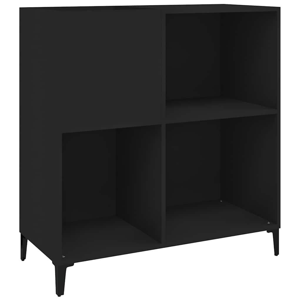 Record Cabinet Black 84.5X38X89 Cm Engineered Wood