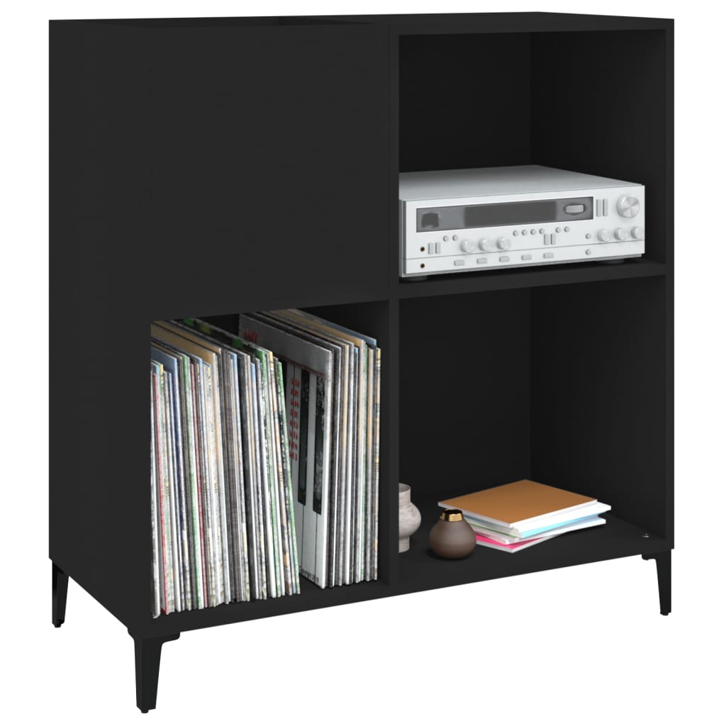 Record Cabinet Black 84.5X38X89 Cm Engineered Wood