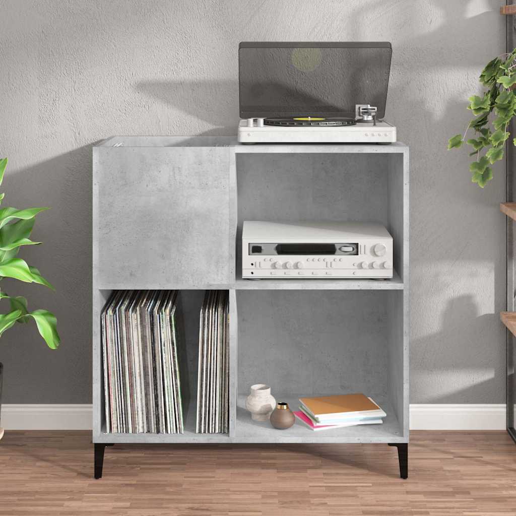 Record Cabinet Concrete Grey 84.5X38X89 Cm Engineered Wood