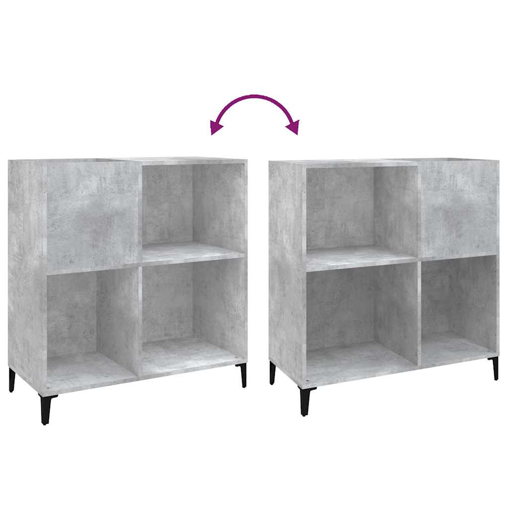 Record Cabinet Concrete Grey 84.5X38X89 Cm Engineered Wood