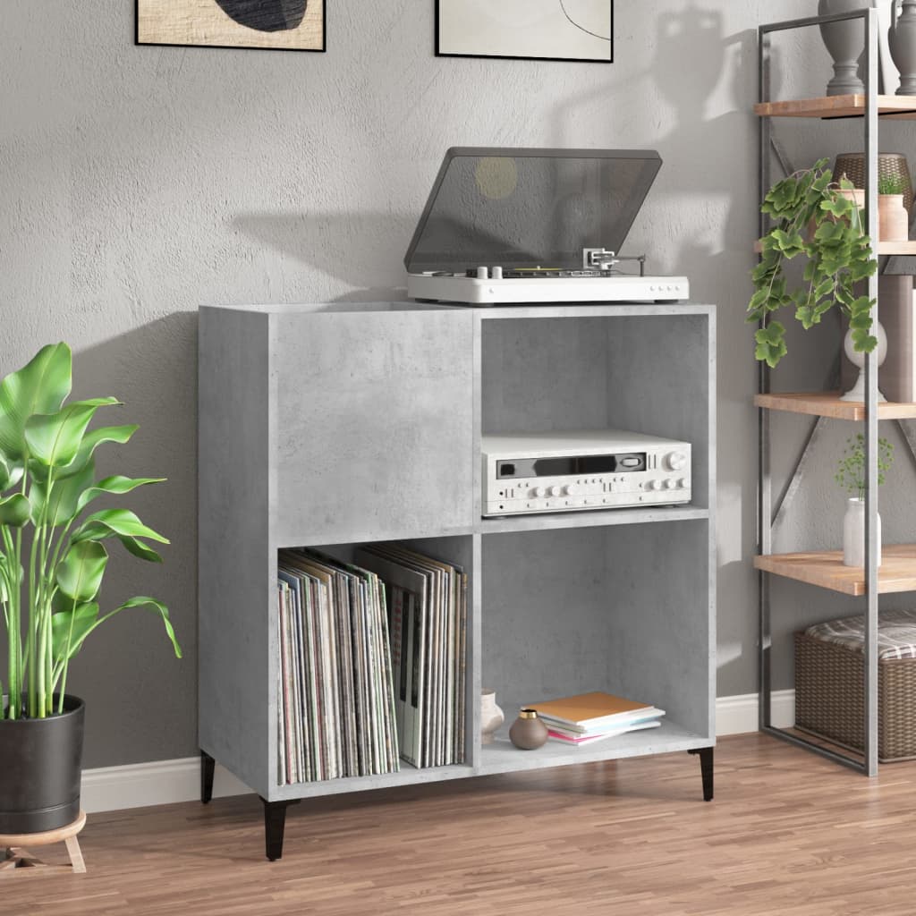 Record Cabinet Concrete Grey 84.5X38X89 Cm Engineered Wood