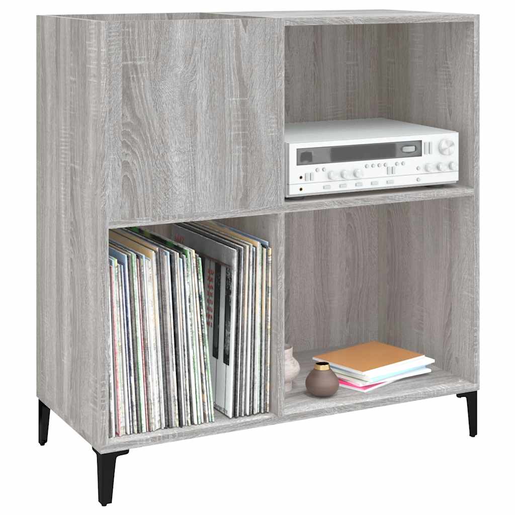 Record Cabinet Grey Sonoma 84.5X38X89 Cm Engineered Wood
