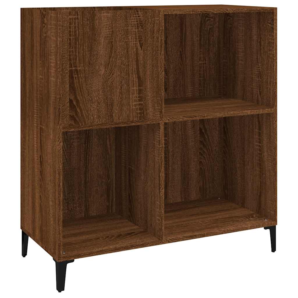 Record Cabinet Brown Oak 84.5X38X89 Cm Engineered Wood