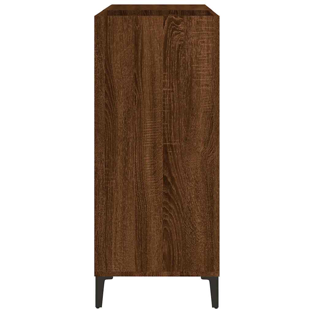 Record Cabinet Brown Oak 84.5X38X89 Cm Engineered Wood