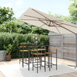 7 Piece Garden Bar Set Poly Rattan& Solid Wood Acacia